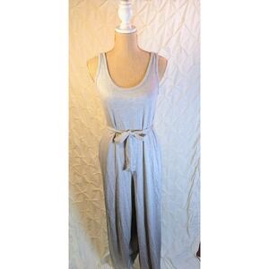 Women's‎ Gray Sleeveless Jumpsuit with Tie Waist Size Medium